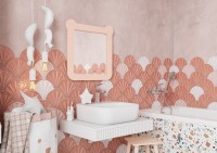 Зеркало AQUATON Каспер Мишка квадратное, розовое матовое