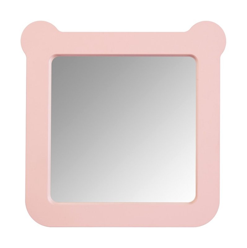 Зеркало AQUATON Каспер Мишка квадратное, розовое матовое