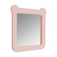 Зеркало AQUATON Каспер Мишка квадратное, розовое матовое
