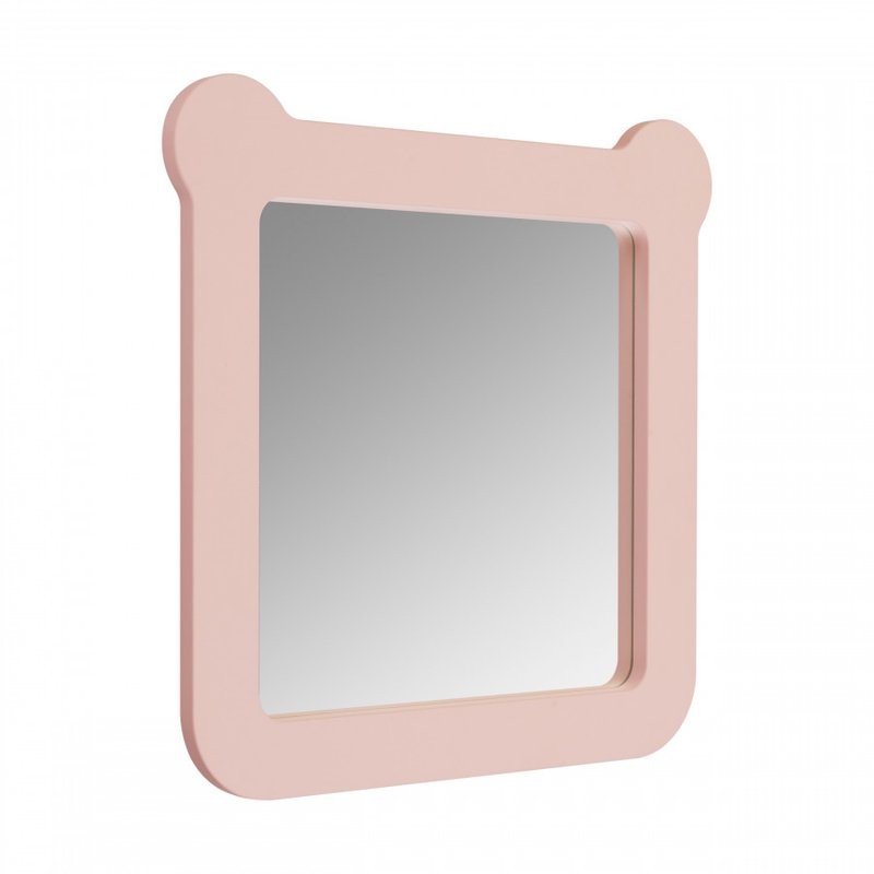Зеркало AQUATON Каспер Мишка квадратное, розовое матовое