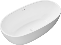 Акриловая ванна Grossman Classic GR-2503 170x85 см, отдельностоящая, белая, овальная, с каркасом, со сливом-переливом