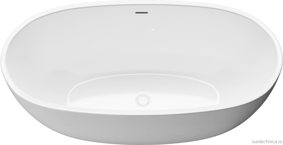 Акриловая ванна Grossman Classic GR-2503 170x85 см, отдельностоящая, белая, овальная, с каркасом, со сливом-переливом