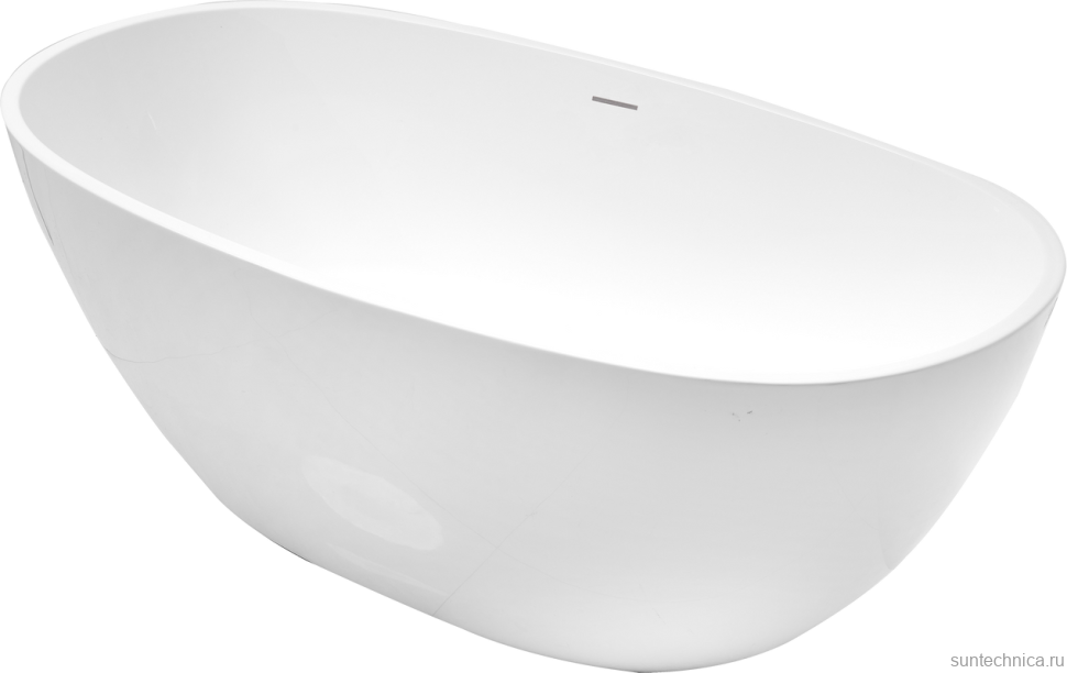 Акриловая ванна Grossman Classic GR-2503 170x85 см, отдельностоящая, белая, овальная, с каркасом, со сливом-переливом