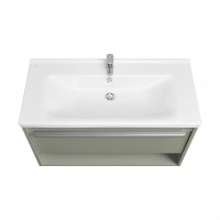 Тумба с раковиной AQUATON Хоуп 100 подвесная, 1 ящик, хаки