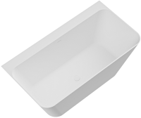 Ванна из искусственного камня Cezares Liner Solid Surface 170x80 см, пристенная, матовая белая, со сливом-переливом, с донным клапаном