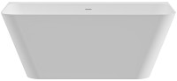 Ванна из искусственного камня Cezares Liner Solid Surface 170x80 см, пристенная, матовая белая, со сливом-переливом, с донным клапаном