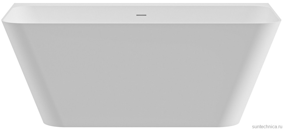 Ванна из искусственного камня Cezares Liner Solid Surface 170x80 см, пристенная, матовая белая, со сливом-переливом, с донным клапаном
