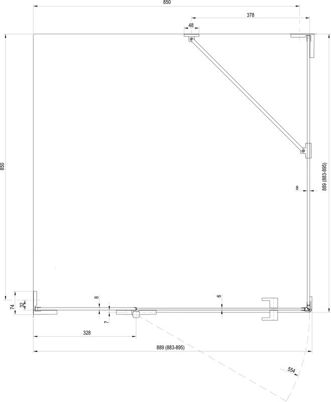 Душевой уголок Ravak Brilliant BSDPS+B SET L 90х90 Transparent, профиль хром