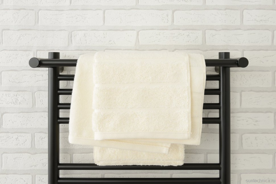 Полотенцесушитель электрический Сунержа Богема 3.1 31-6006-1250 130x55 см, подключение слева, матовый черный, лесенка, с полкой