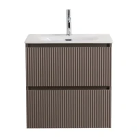 Тумба с раковиной BelBagno Uno-mini 60 подвесная, 2 ящика, матовая бежевая