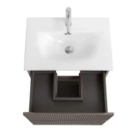 Тумба с раковиной BelBagno Uno-mini 60 подвесная, 2 ящика, матовая бежевая