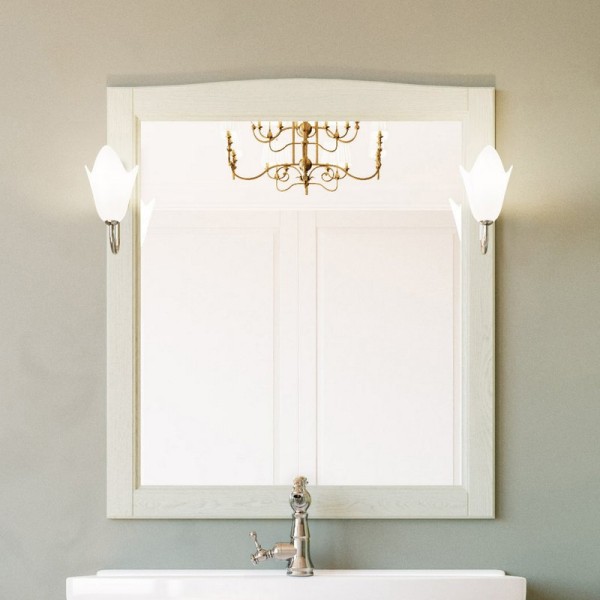 Зеркало ValenHouse Эллина 80 слоновая кость, основа светильника хром