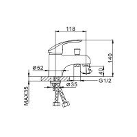 Смеситель на борт ванны Frap H21 F1221 хром Смеситель на борт ванны Frap H21 F1221 хром