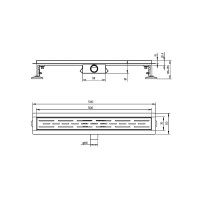 Душевой трап (лоток) Raglo R652 R652.50.06 50 см, решетка черная, с сифоном
