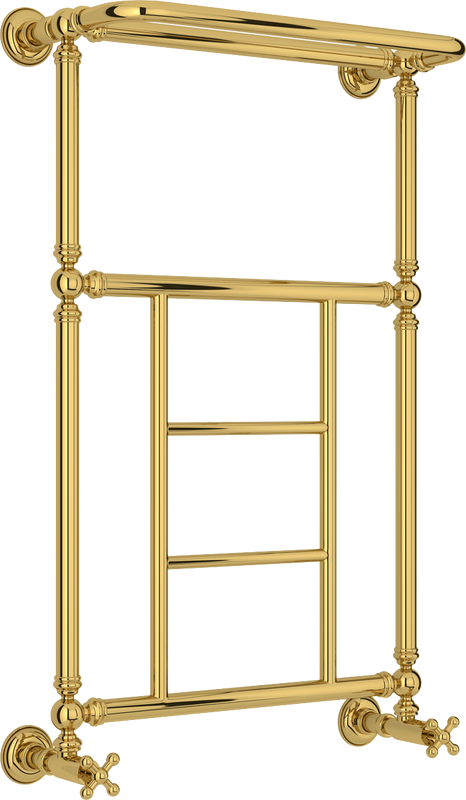 Полотенцесушитель водяной Сунержа Ренессанс 86x50, 6 секций, с полкой, золото