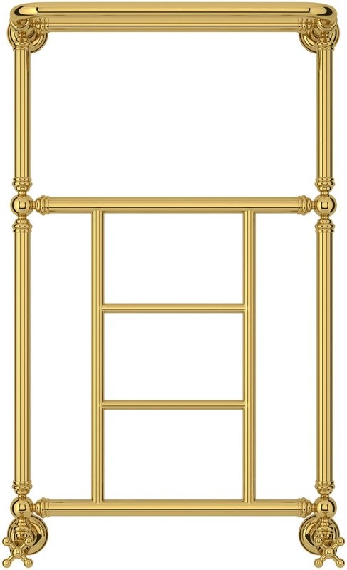 Полотенцесушитель водяной Сунержа Ренессанс 86x50, 6 секций, с полкой, золото