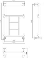 Полотенцесушитель водяной Сунержа Ренессанс 86x50, 6 секций, с полкой, золото