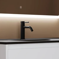 Тумба с раковиной Sancos Libra 100 см белый глянец, черная раковина