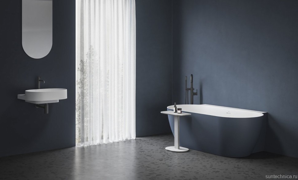 Напольный смеситель для ванны с душем Ravak Espirit ES 080.20BLM матовый черный