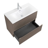 Тумба с раковиной BelBagno Uno-mini 90 подвесная, 2 ящика, матовая бежевая