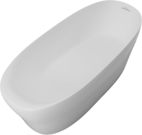 Ванна из искусственного камня Allen Brau Krion Neo XL 180x80 см, отдельностоящая, матовая белая, овальная, со сливом-переливом, фурнитура белая