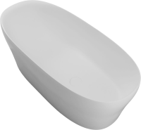 Ванна из искусственного камня Allen Brau Krion Neo XL 180x80 см, отдельностоящая, матовая белая, овальная, со сливом-переливом, фурнитура белая