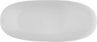 Ванна из искусственного камня Allen Brau Krion Neo XL 180x80 см, отдельностоящая, матовая белая, овальная, со сливом-переливом, фурнитура белая