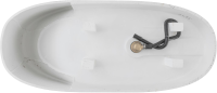 Ванна из искусственного камня Allen Brau Krion Neo XL 180x80 см, отдельностоящая, матовая белая, овальная, со сливом-переливом, фурнитура белая