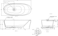 Ванна из искусственного камня Allen Brau Krion Neo XL 180x80 см, отдельностоящая, матовая белая, овальная, со сливом-переливом, фурнитура белая