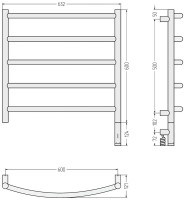 Полотенцесушитель электрический Сунержа Галант 3.1 03-6001-6060 70x65 см, подключение справа, золото, лесенка