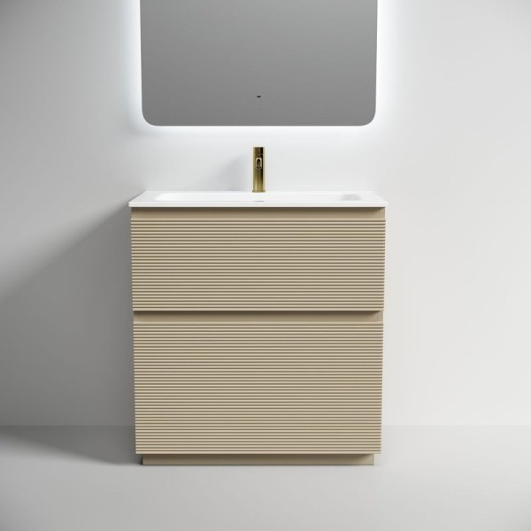 Тумба под раковину в ванную Sancos Folk Floor 790х445х850 мм, напольная с двумя ящиками, Капучино