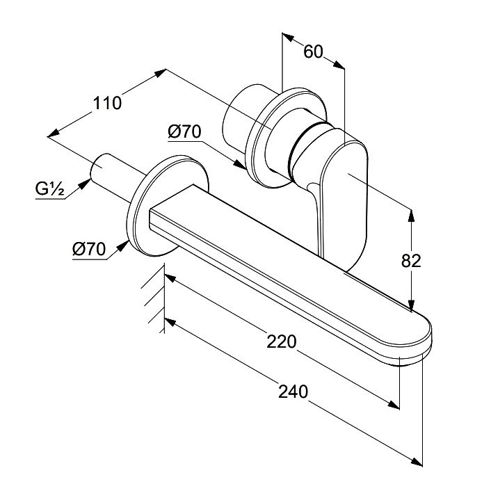 Смеситель для раковины Kludi Kludi-Louva 242450575 С ВНУТРЕННЕЙ ЧАСТЬЮ, хром