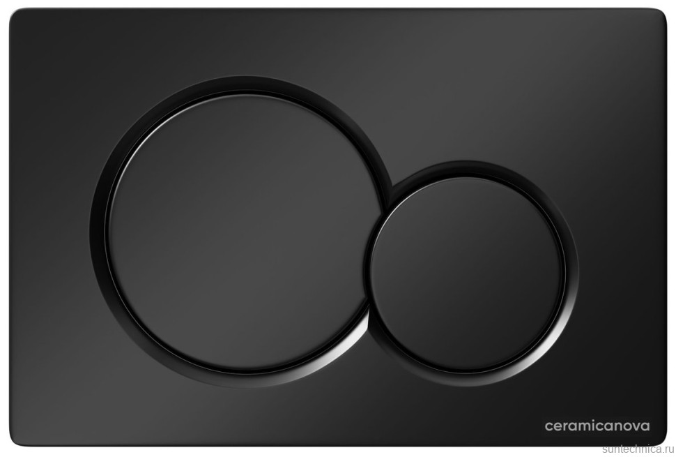 Кнопка смыва для унитаза Ceramicanova пластик, цвет матовый черный