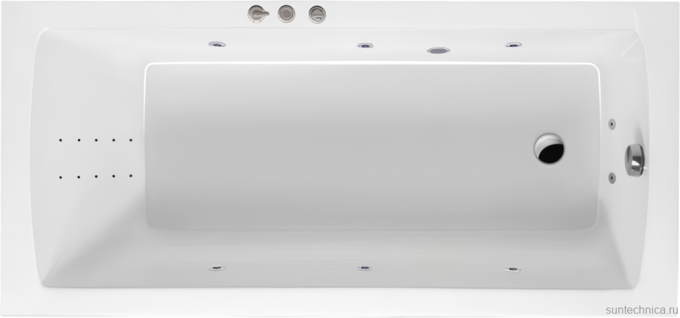 Акриловая ванна Excellent Aquaria Smart Nano 170x75 см, встраиваемая, с гидромассажем, белая, с каркасом, со сливом-переливом