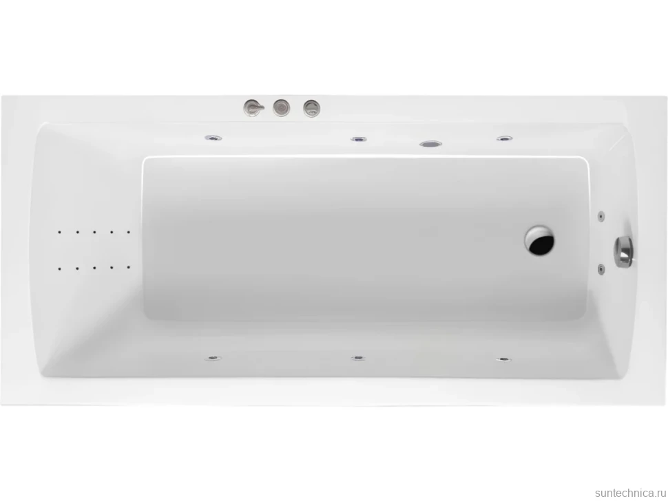 Акриловая ванна Excellent Aquaria Smart Nano 170x75 см, встраиваемая, с гидромассажем, белая, с каркасом, со сливом-переливом