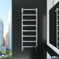 Полотенцесушитель электрический Grota Soffi K 430х1200 NP EL 120x45 см, подключение справа, слева, скрытое подключение справа, глянцевый хром, лесенка