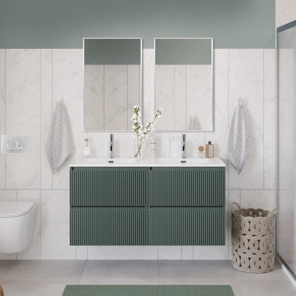 Мебель для ванной комнаты BelBagno Uno 120 подвесная, 4 ящика, матовая еловая