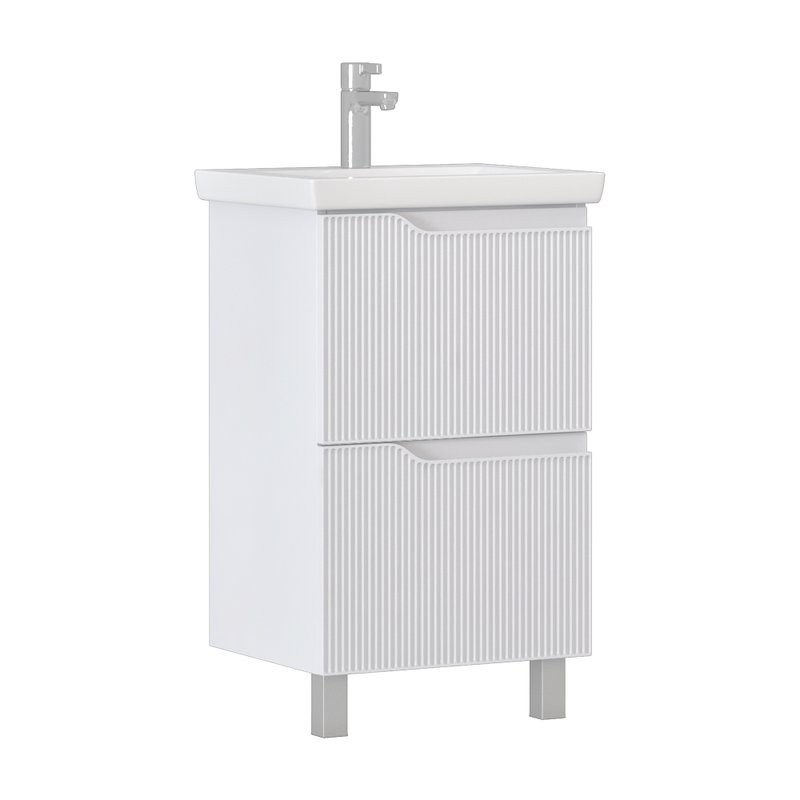 Тумба под раковину без столешницы Vigo Neo 50 напольная, 2 ящика, матовая белая