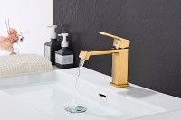 Смеситель для раковины Haiba HB10575-5 золото Смеситель для раковины Haiba HB10575-5 золото