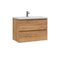 Тумба под раковину без столешницы SanStar Riana 80 подвесная, дуб крафт золотой