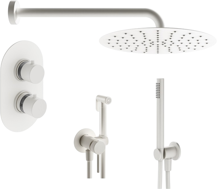 Комплект для ванной Plumberia Selection Ixo KITZXOT18BO С ВНУТРЕННЕЙ ЧАСТЬЮ, белый матовый