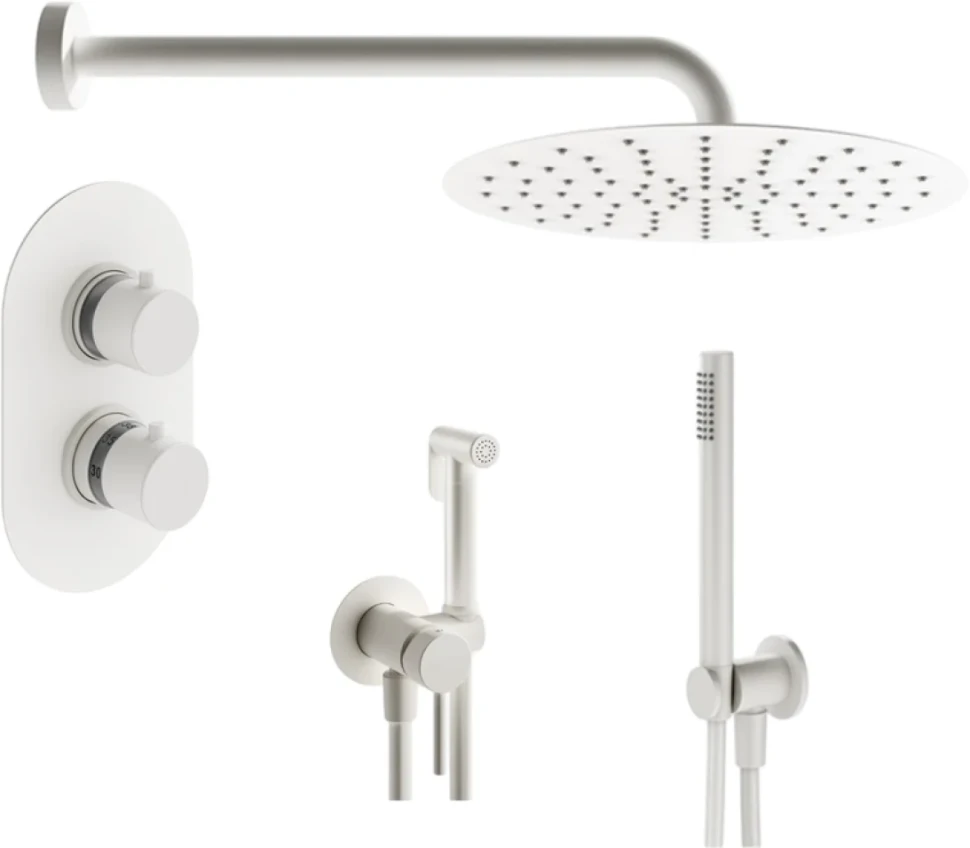 Комплект для ванной Plumberia Selection Ixo KITZXOT18BO С ВНУТРЕННЕЙ ЧАСТЬЮ, белый матовый