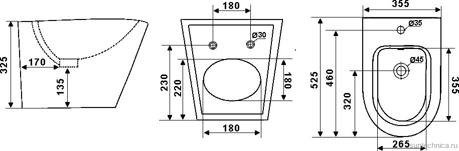 Биде подвесное Timo Inari TK-504MB матовое черное