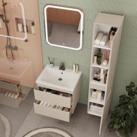 Тумба с раковиной SanStar Riana 60 подвесная, cappuccino, раковина Moduo 60