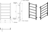 Полотенцесушитель электрический Двин J Neo 80х50, оружейная сталь