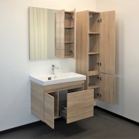 Шкаф пенал для ванной Comforty Тромсе дуб сонома, универсальный