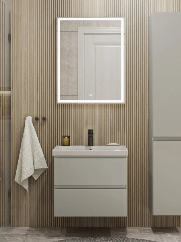 Мебель для ванной комнаты SanStar Riana 60 подвесная, grey, раковина Moduo 60