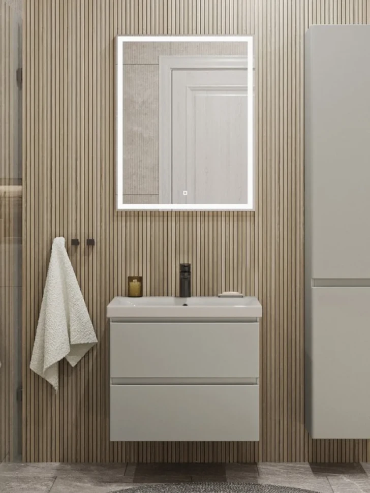 Мебель для ванной комнаты SanStar Riana 60 подвесная, grey, раковина Moduo 60