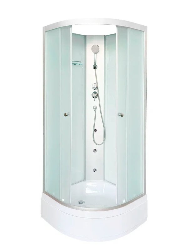 Душевая кабина DTO LM780N с гидромассажем (80х80х200), средний поддон (27), профиль хром, стекло матовое (4 мм), 4 места