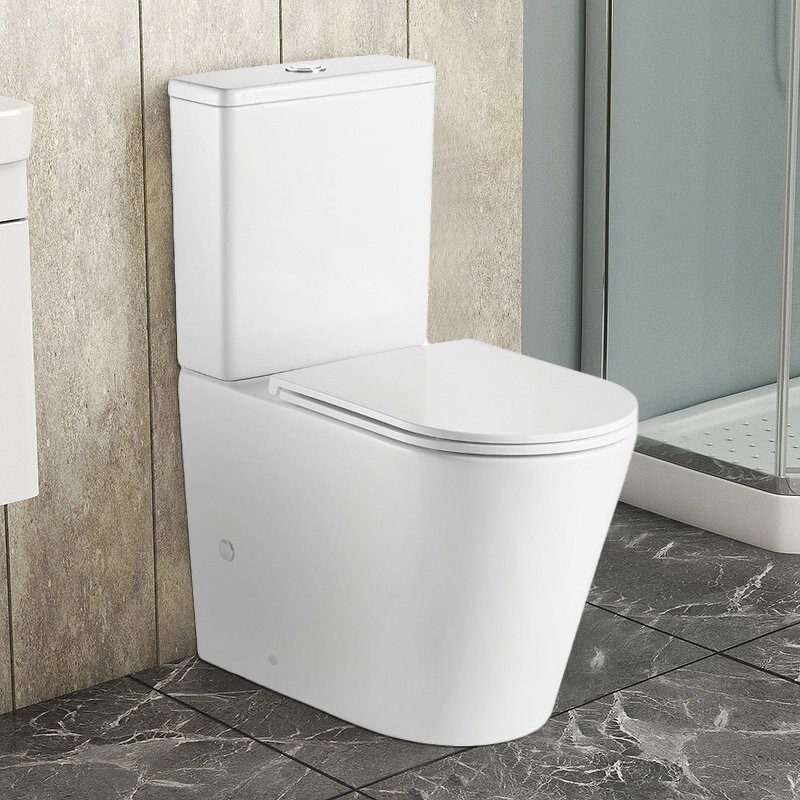 Унитаз-компакт напольный AZARIO Vetro AZ-2149- UQ глянцевый белый